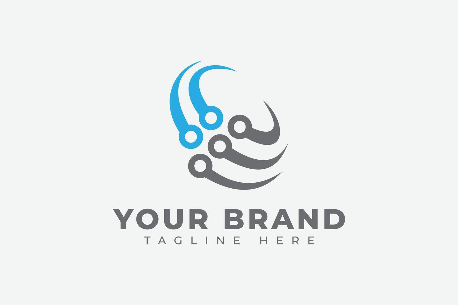 Rotate Connect Network Dot Tech Logo Design Element vector