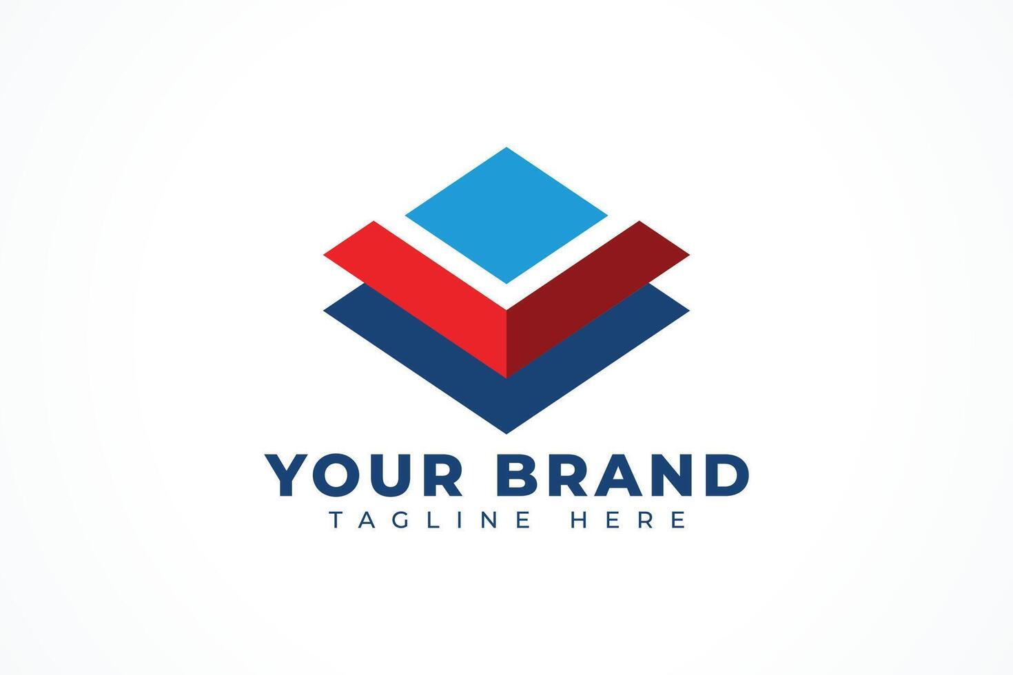 Abstract Cube Box Logo Design Element vector