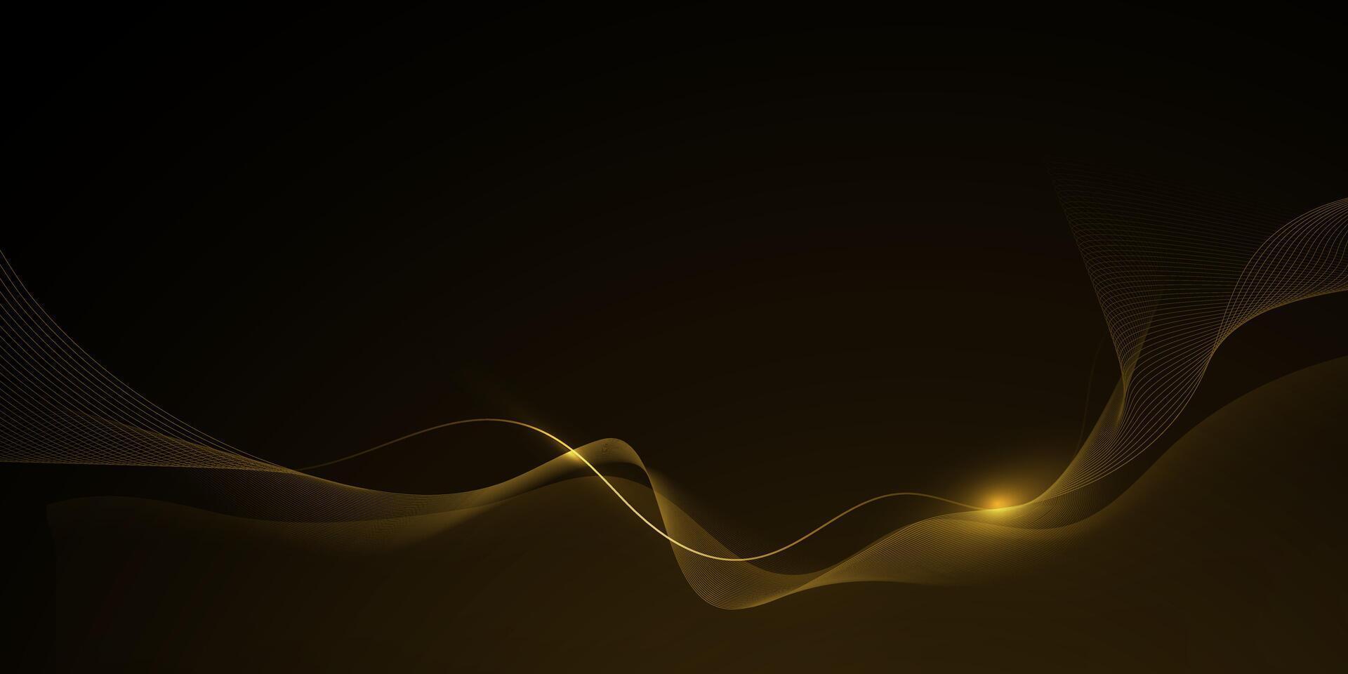 Abstract light gold effect, flow line, motion pattern vector