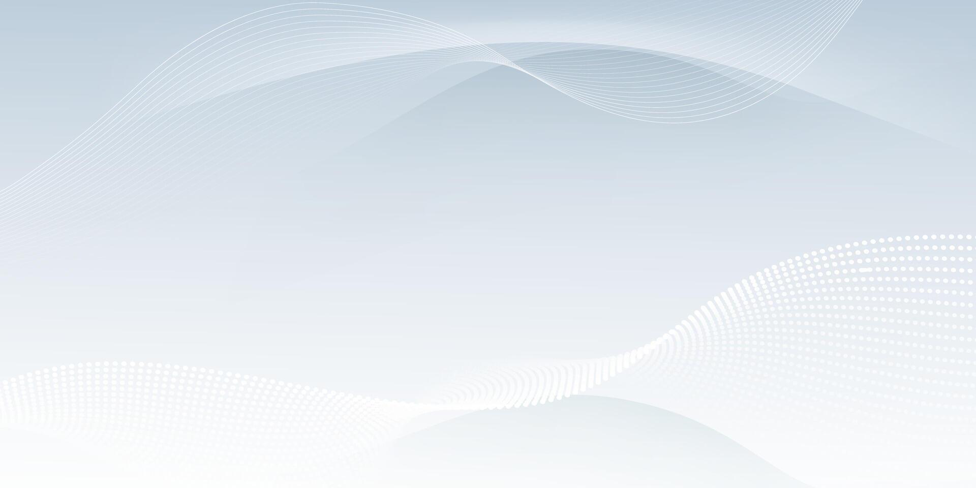 Abstract wave line pattern and dot line particle on white, gray color background. Modern graphic design. Flowing halftone, gradient curve shape for data futuristic, technology background vector