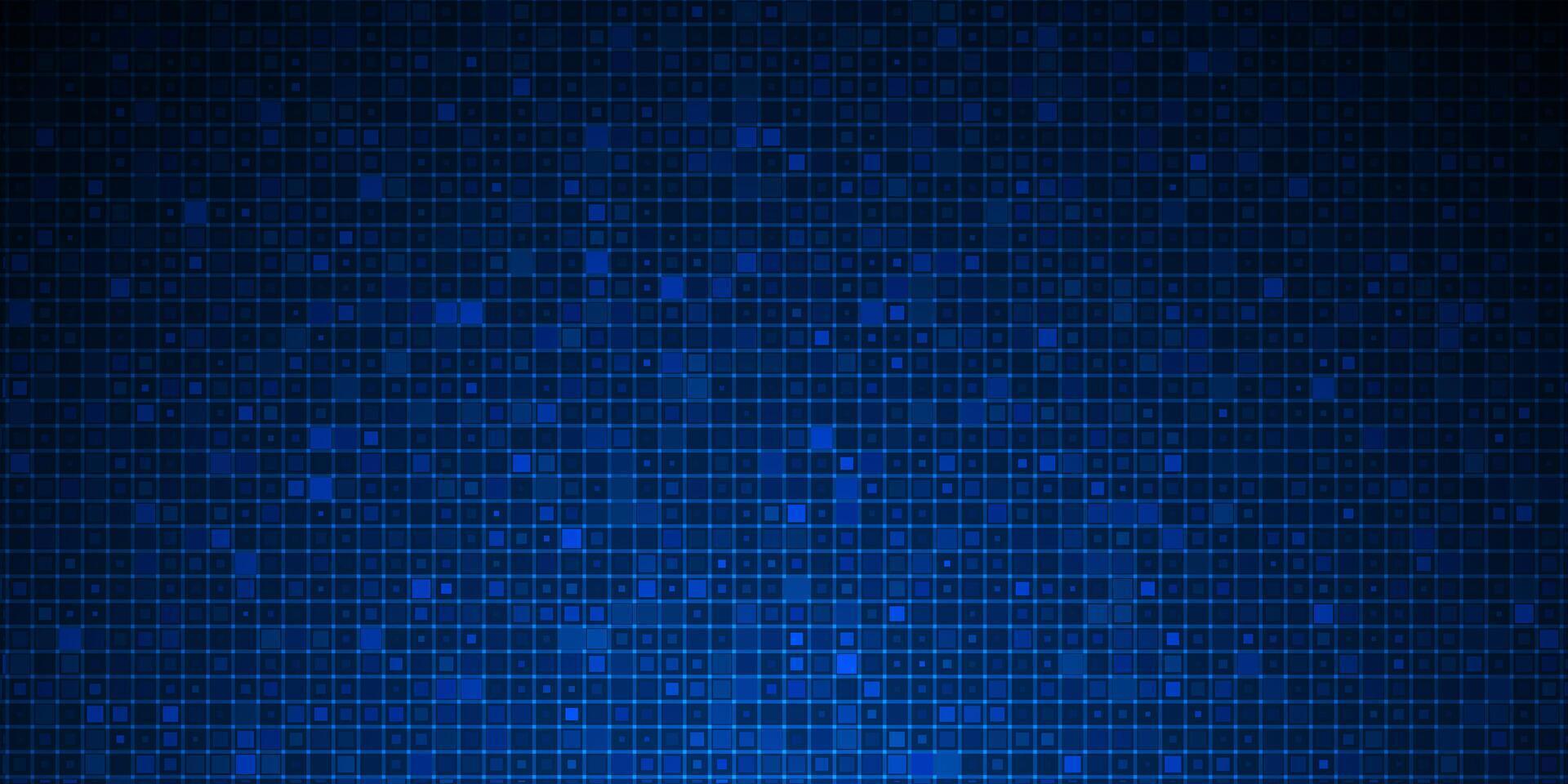 Abstract grid pixel pattern background. Illustration element with square, geometric mosaic, texture on dark blue color. Digital datum, technology background vector