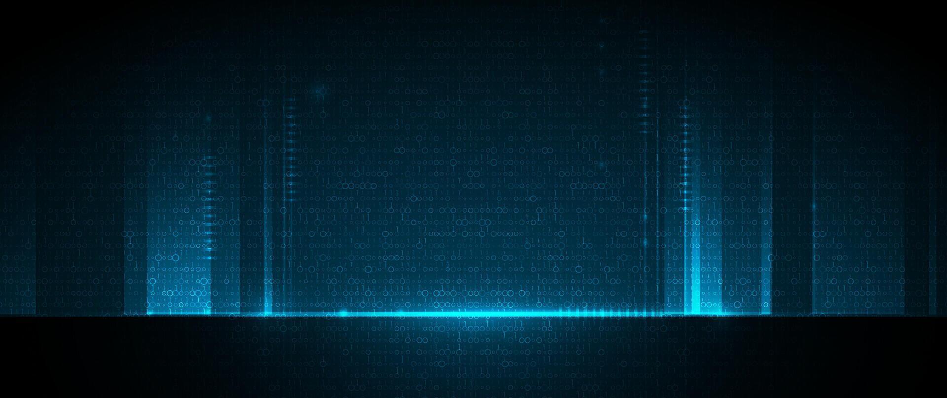 Illustration design. Blue matrix binary datum code, grid pixel pattern background. 0 and 1 numbers of program code. Digital data futuristic technology vector