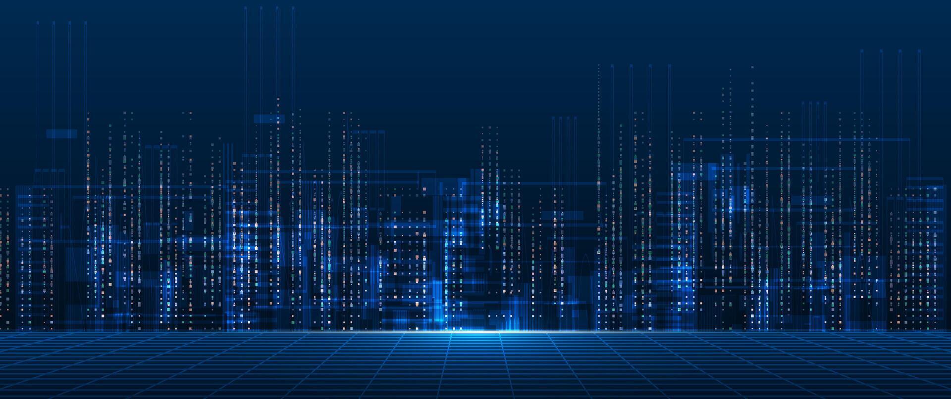 Illustration Abstract Digital technology, light line and blue cyber space background. communication, innovation futuristic technology, connect internet network system, future big data, concept vector
