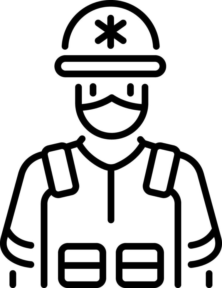 A line style icon of paramedic vector