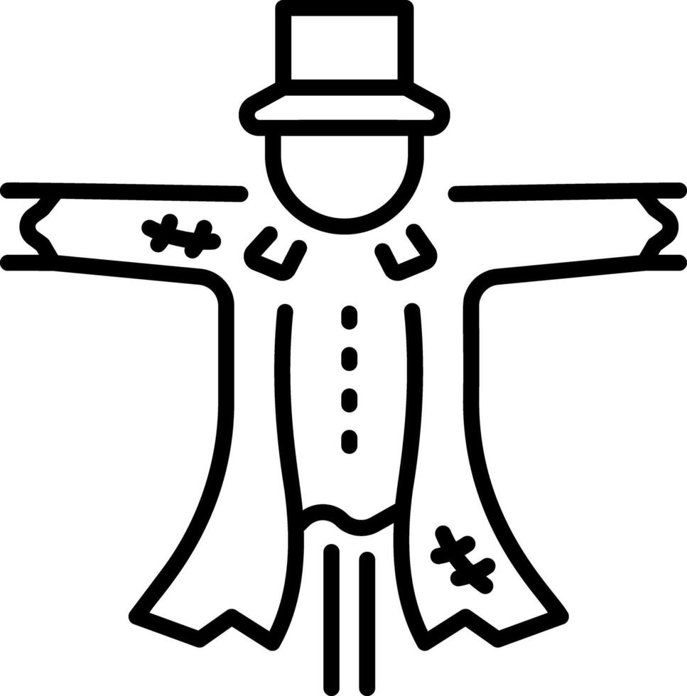 A linear style icon of scarecrow vector