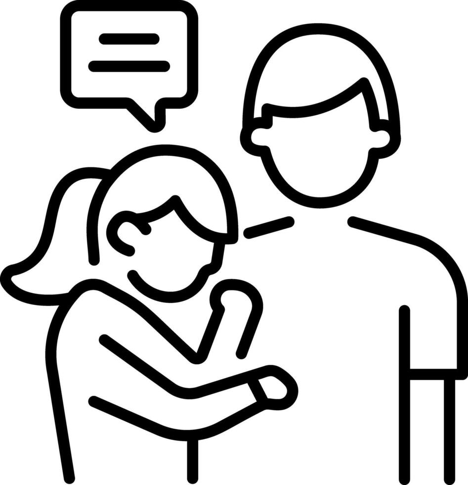 A linear style icon of comforting vector