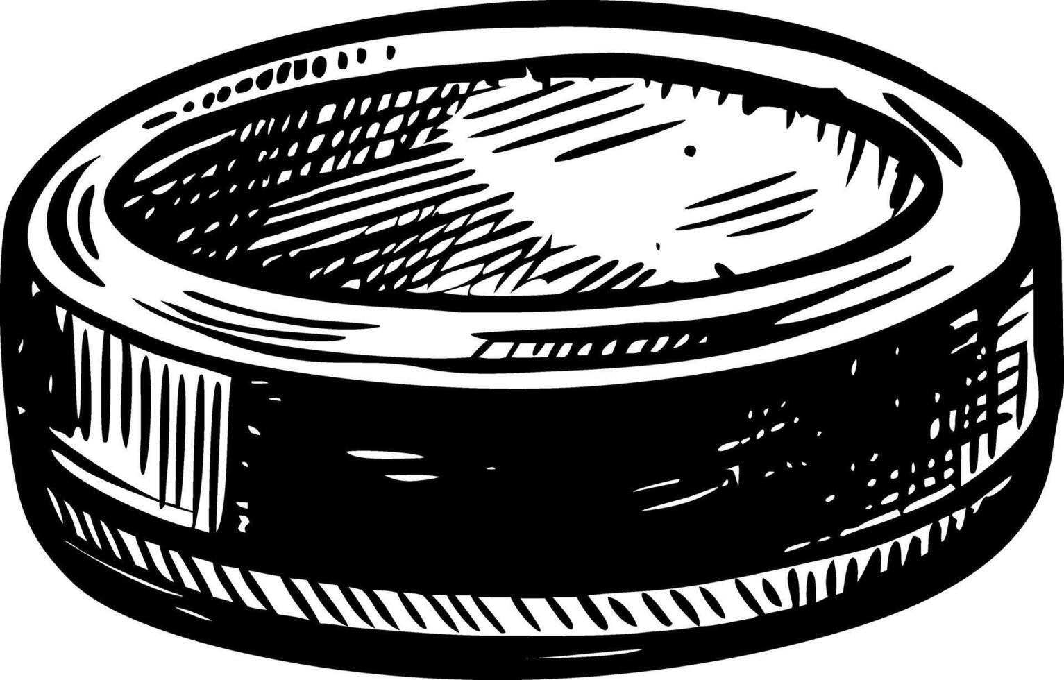 A vintage style illustration of hockey puck vector