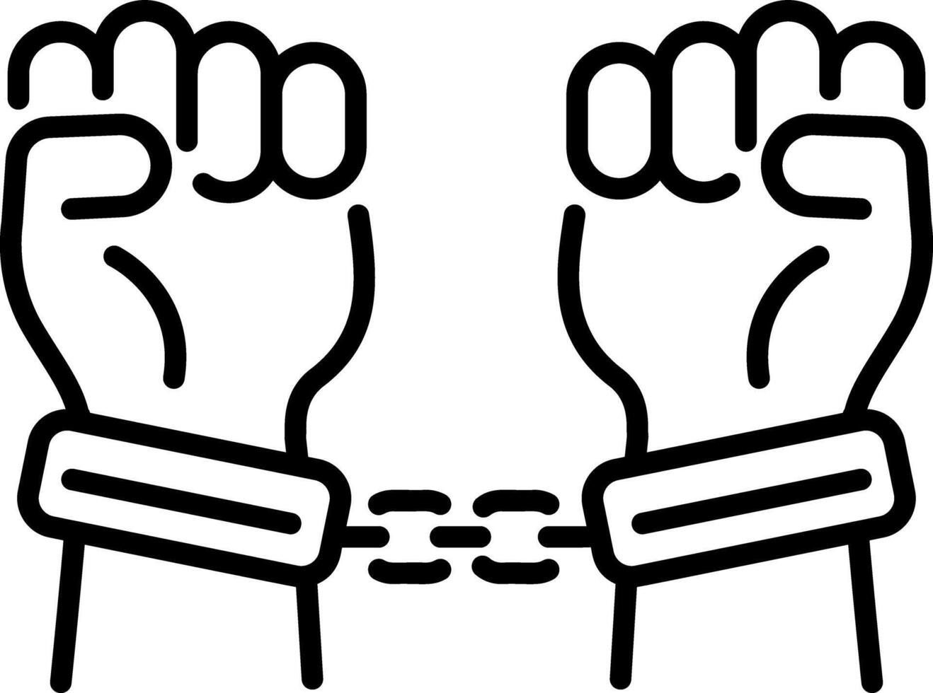 A outline style icon of handcuffs vector