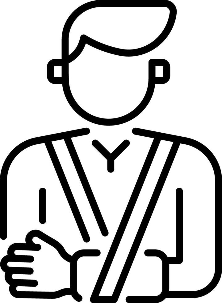 An outline style icon of arm injury vector