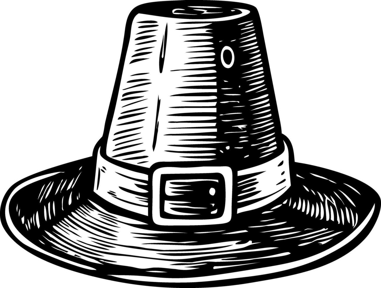 A vintage style illustration of pilgrim hat vector