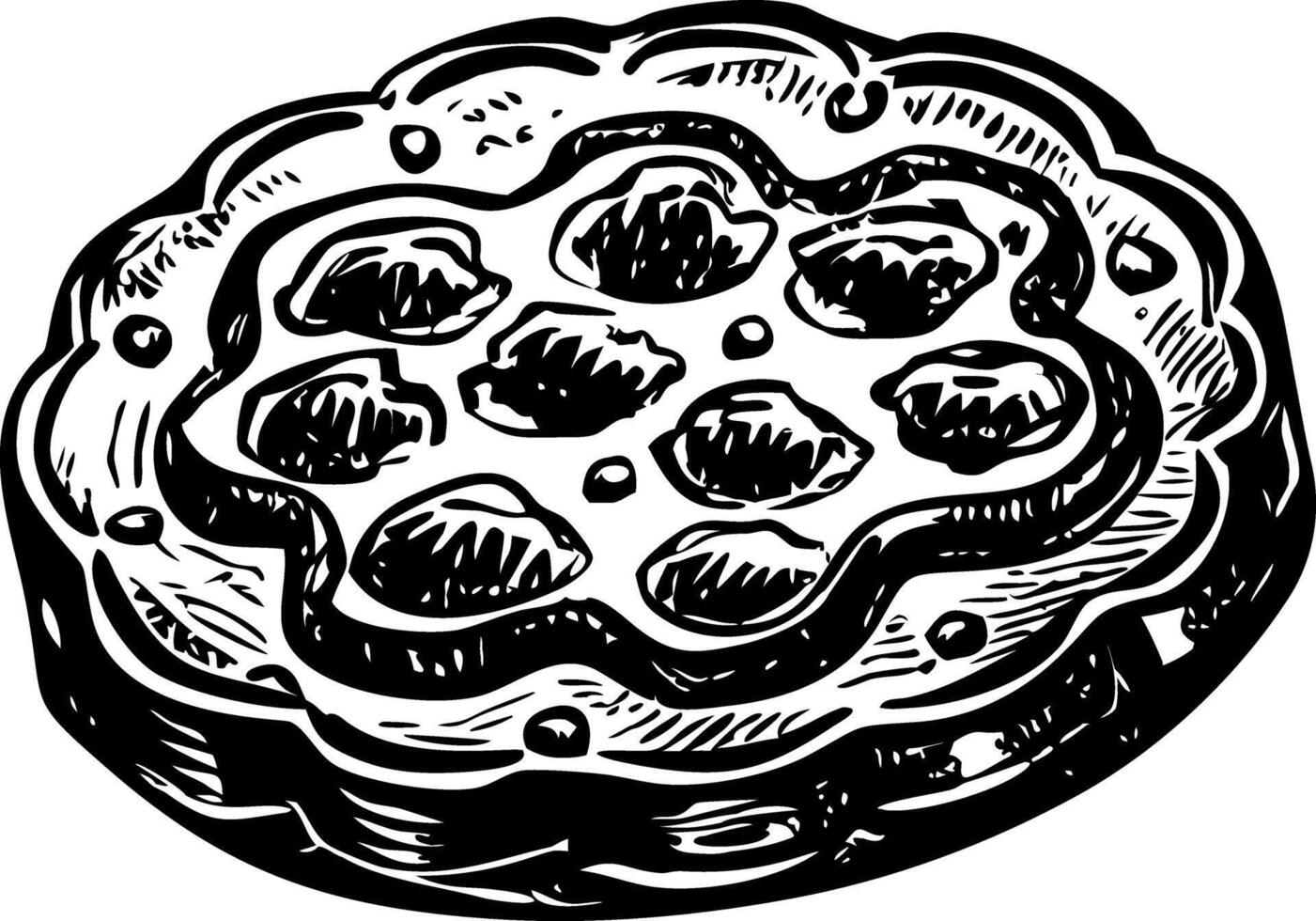 A sketchy style illustration of single cookie vector