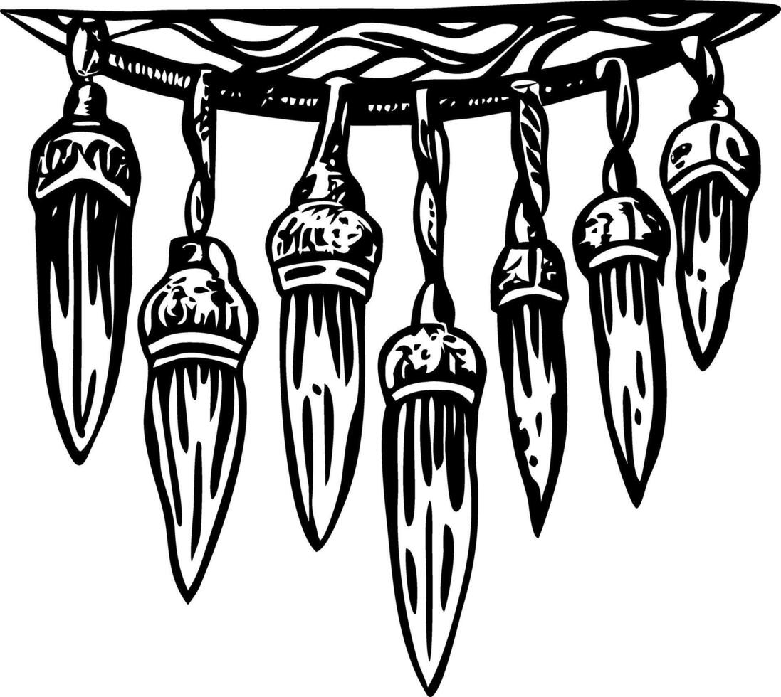 A vintage style illustration of icicle lights vector