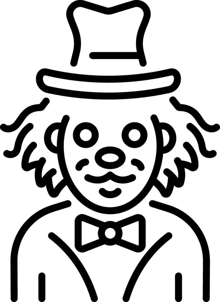 A outline style icon of clown vector