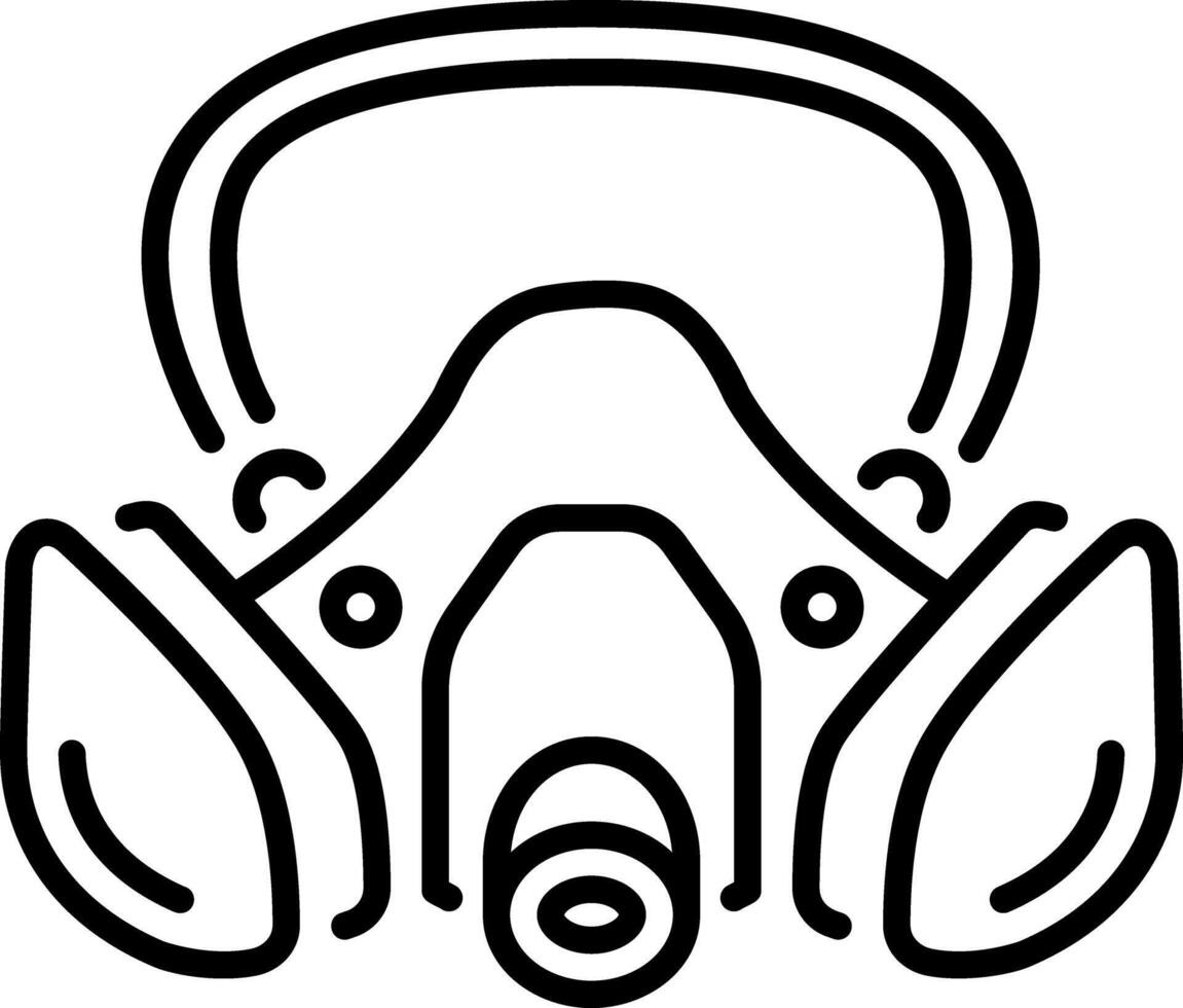 A outline style icon of safety mask vector