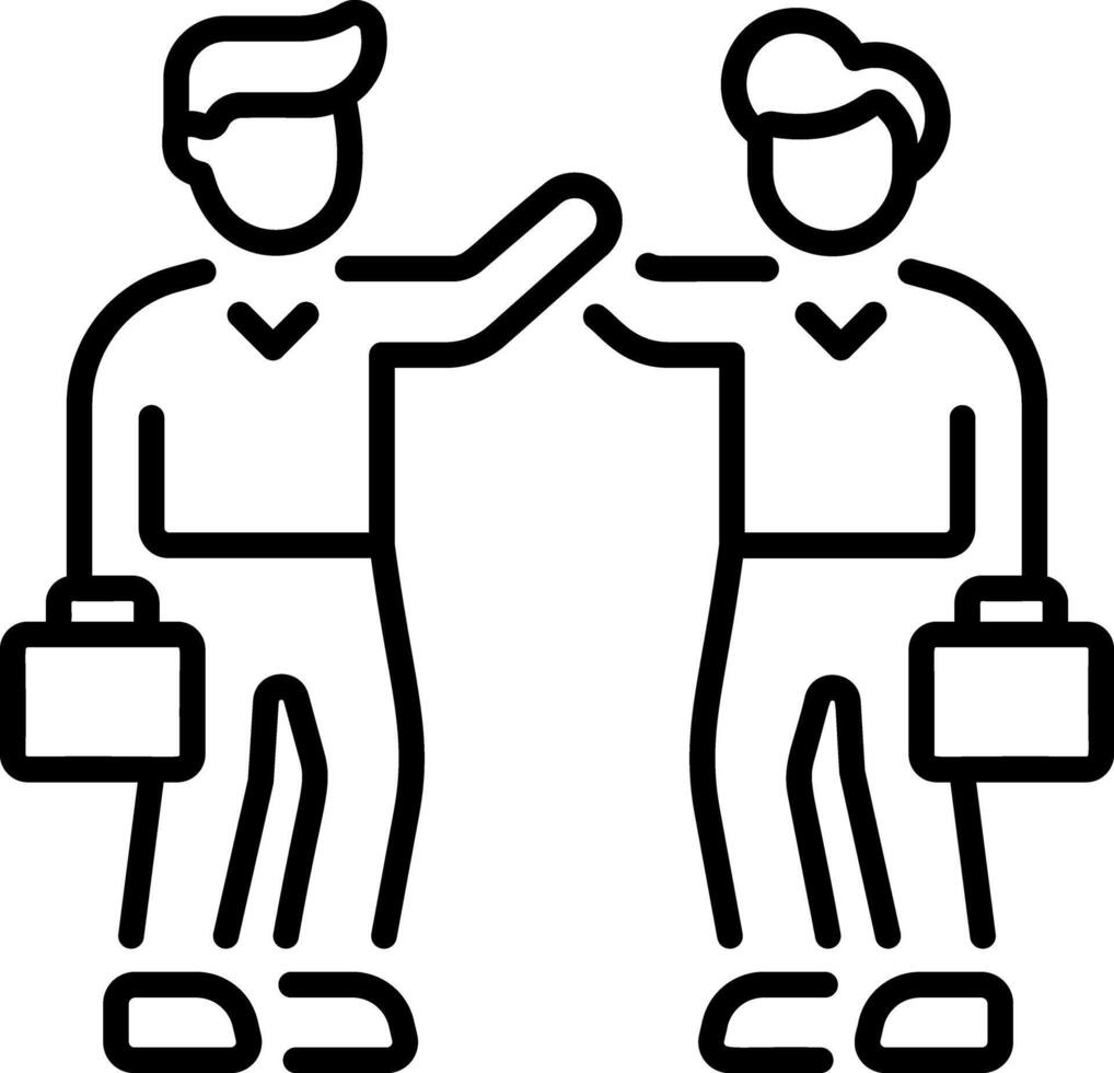 A line style icon of rescue team vector