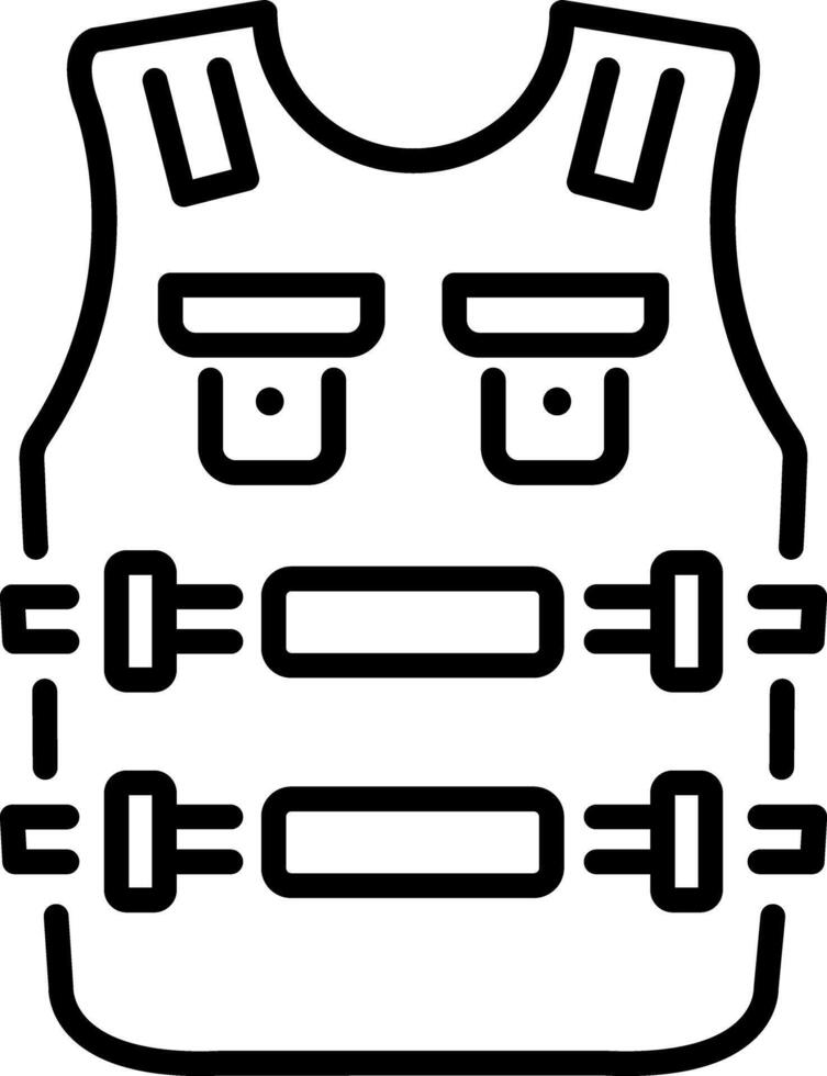 A trendy line style icon of bulletproof vest vector