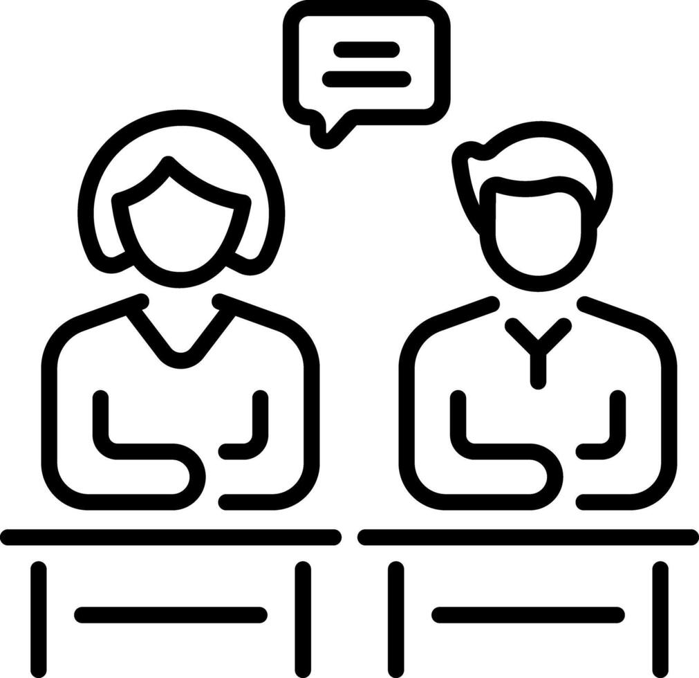 An outline style icon of counselor vector