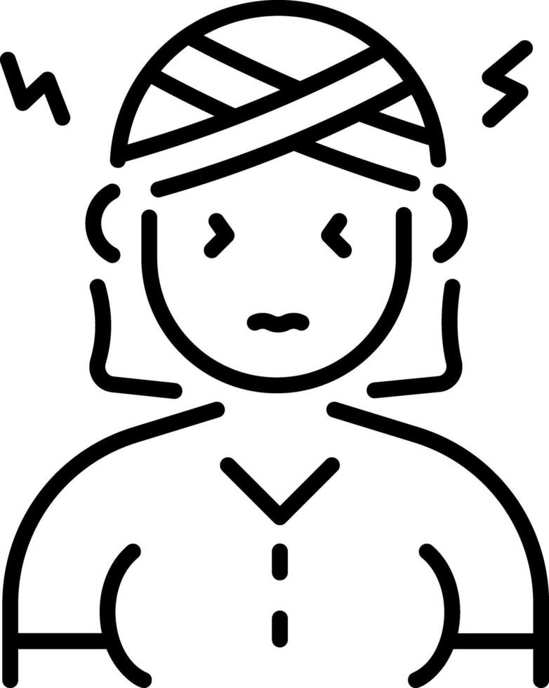 An outline style icon of head injury vector