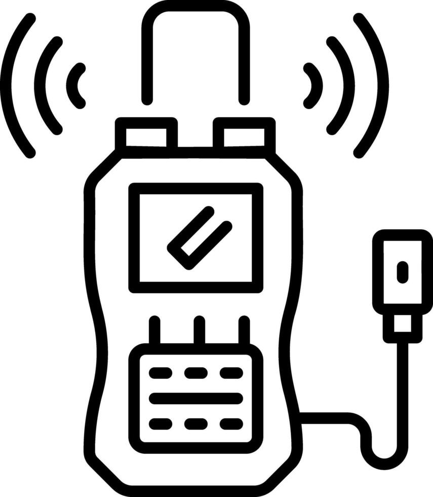 An outline style icon of detector vector