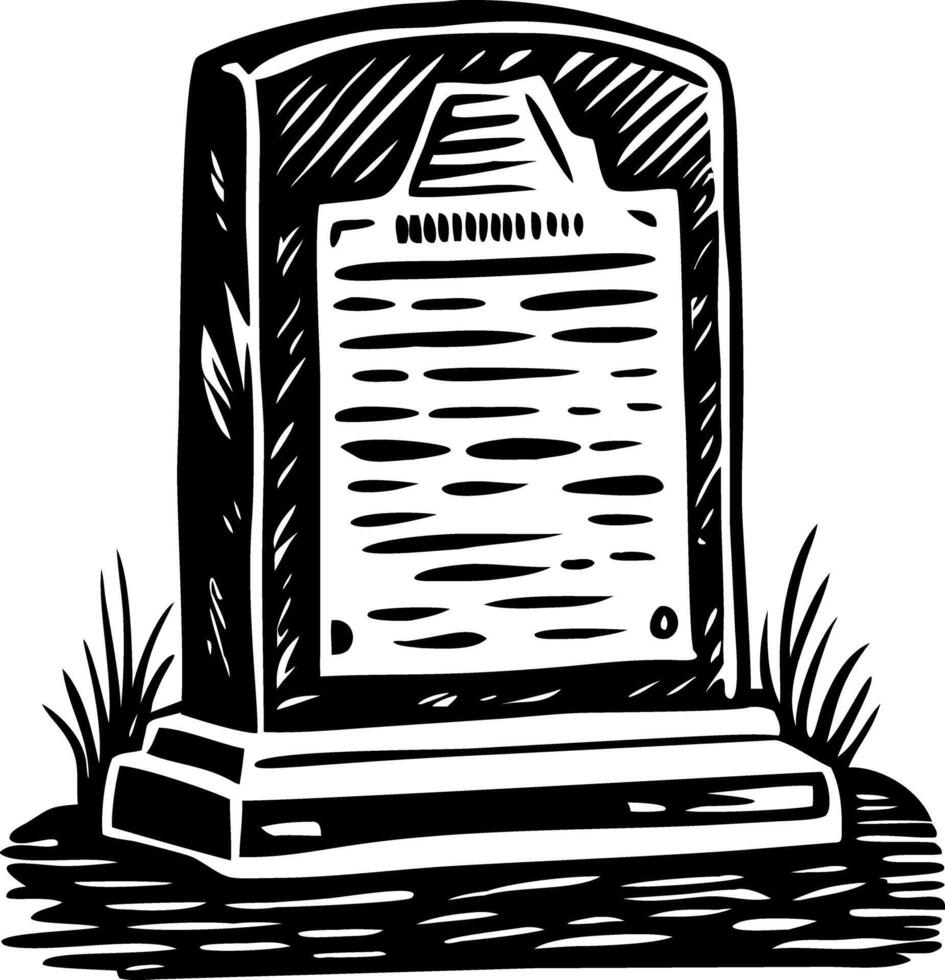 A vintage style icon showing memorial plaque vector