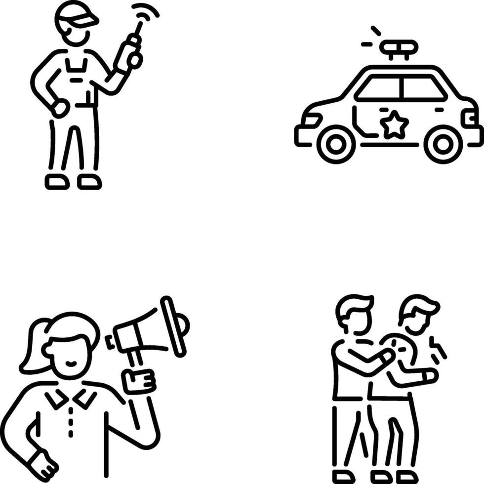 Set of Volunteer Outline Style Icons vector