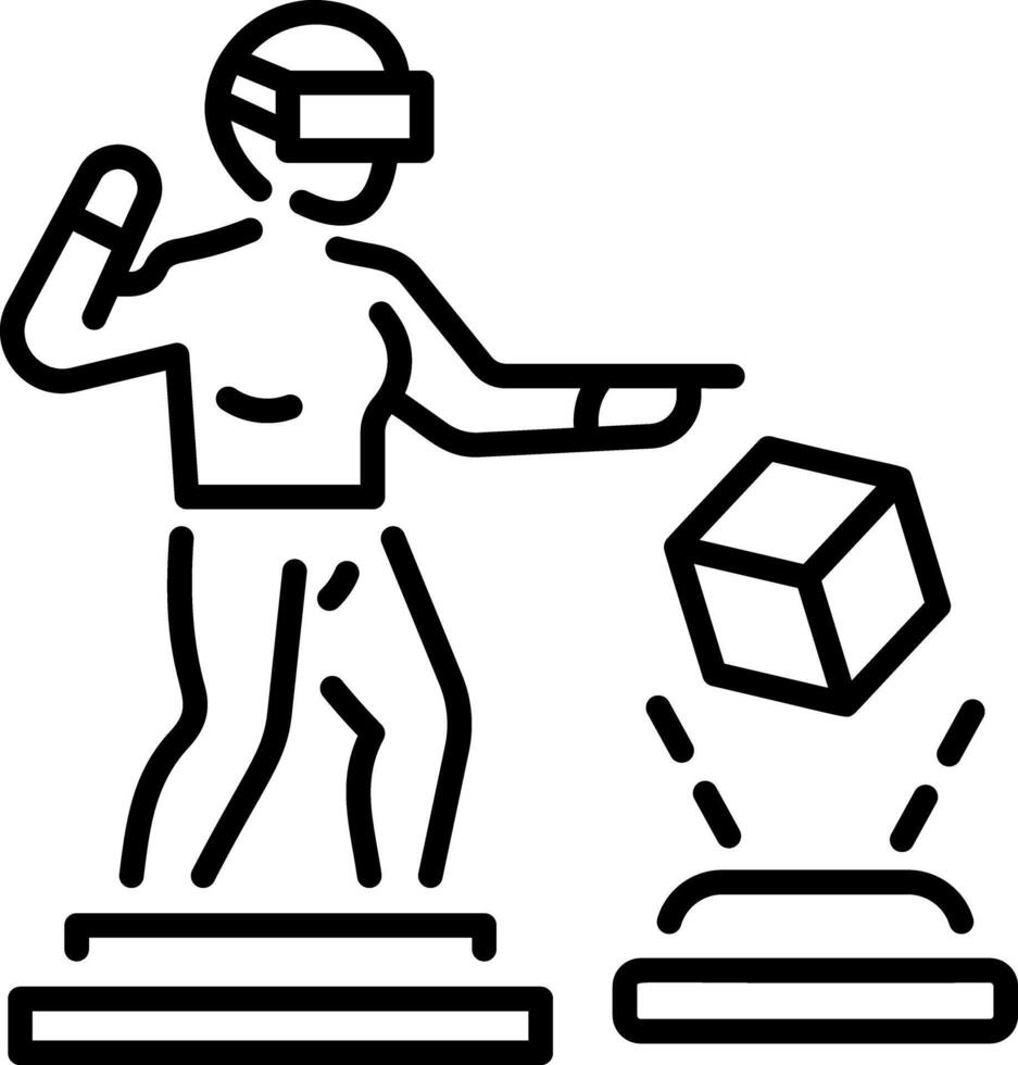 A line style icon of virtual reality technology vector
