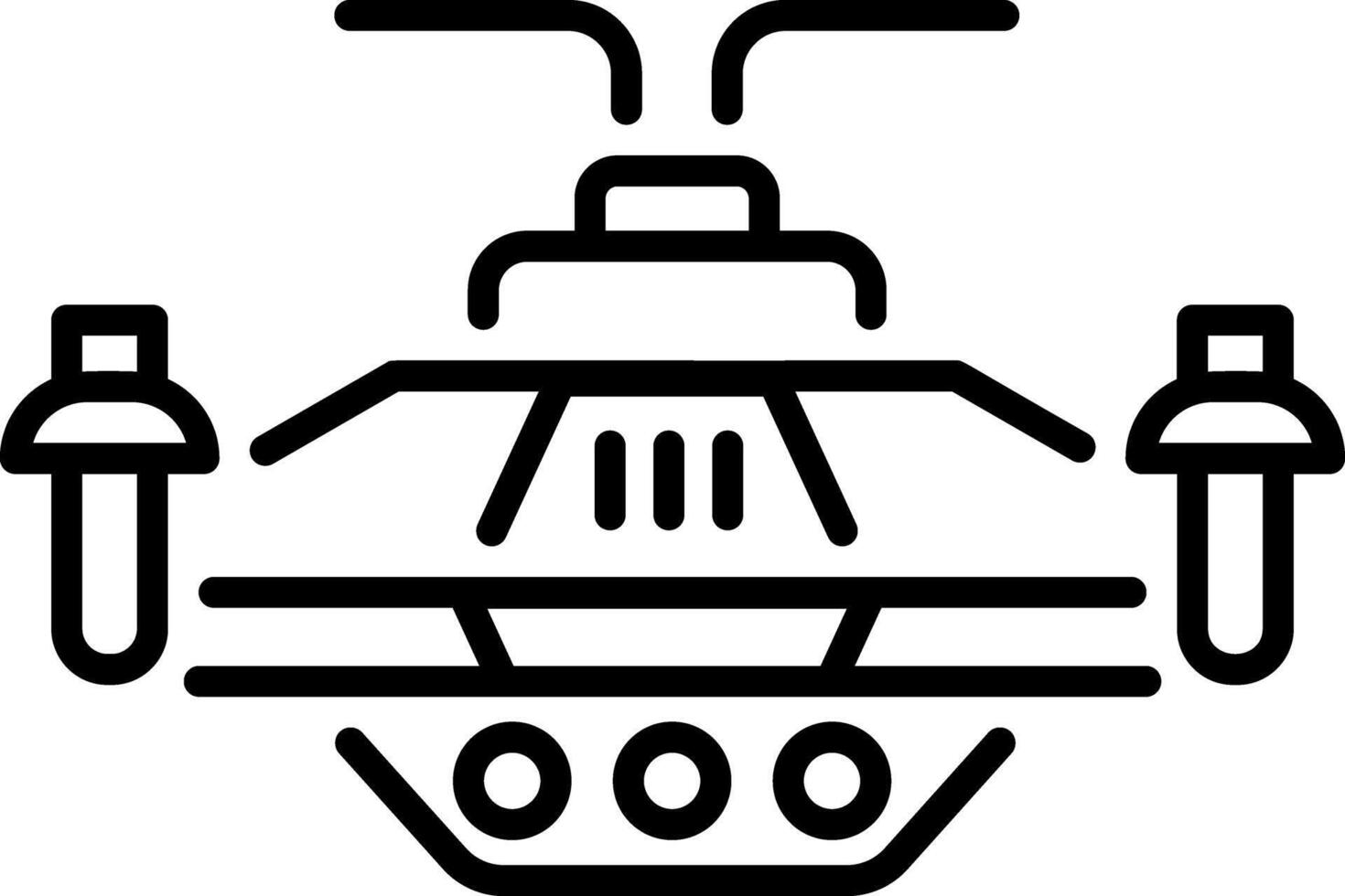A linear style icon of hovercraft rescue vector