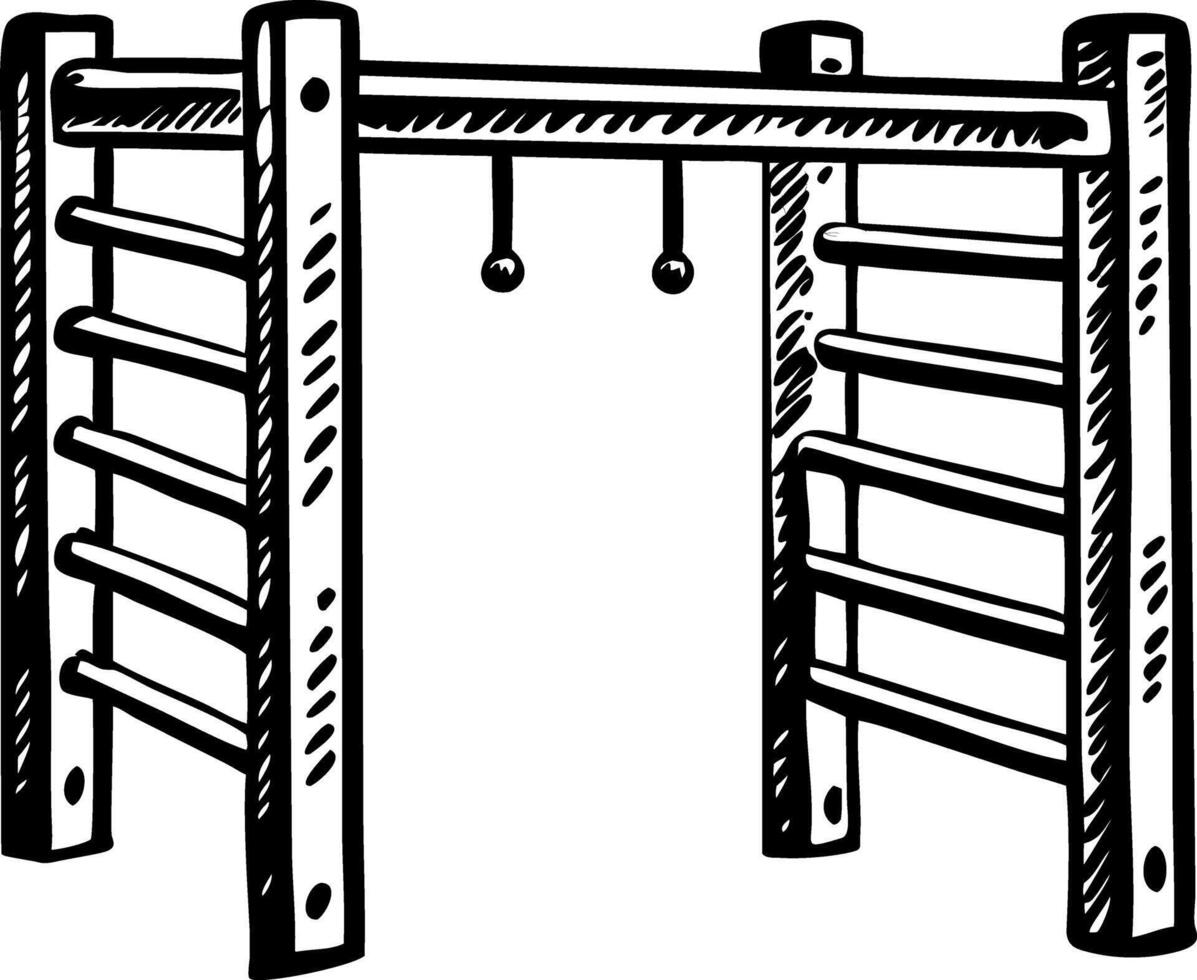 A drawing style icon of kids' monkey bars vector