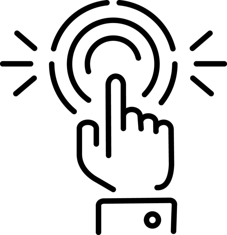 un línea estilo icono de gesto controlar Interacción vector