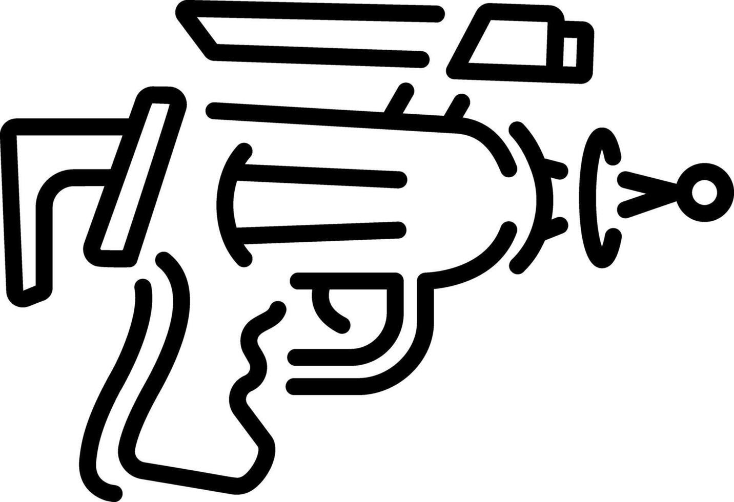 A line style icon showing futuristic laser gun vector