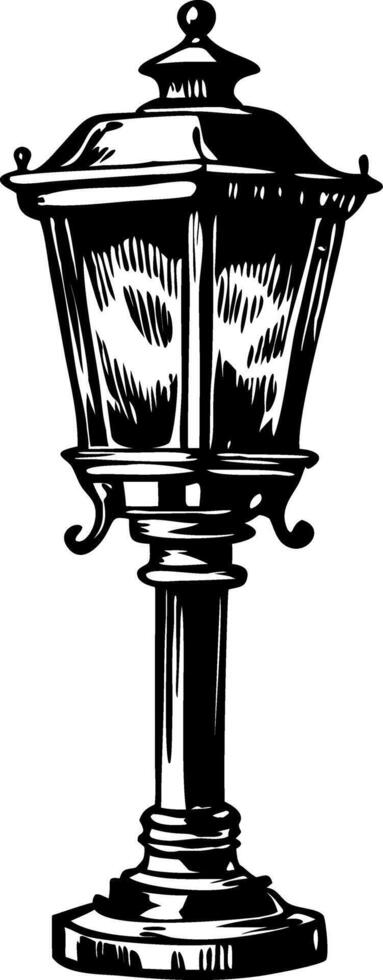 A glyph style icon of glowing garden lamp vector