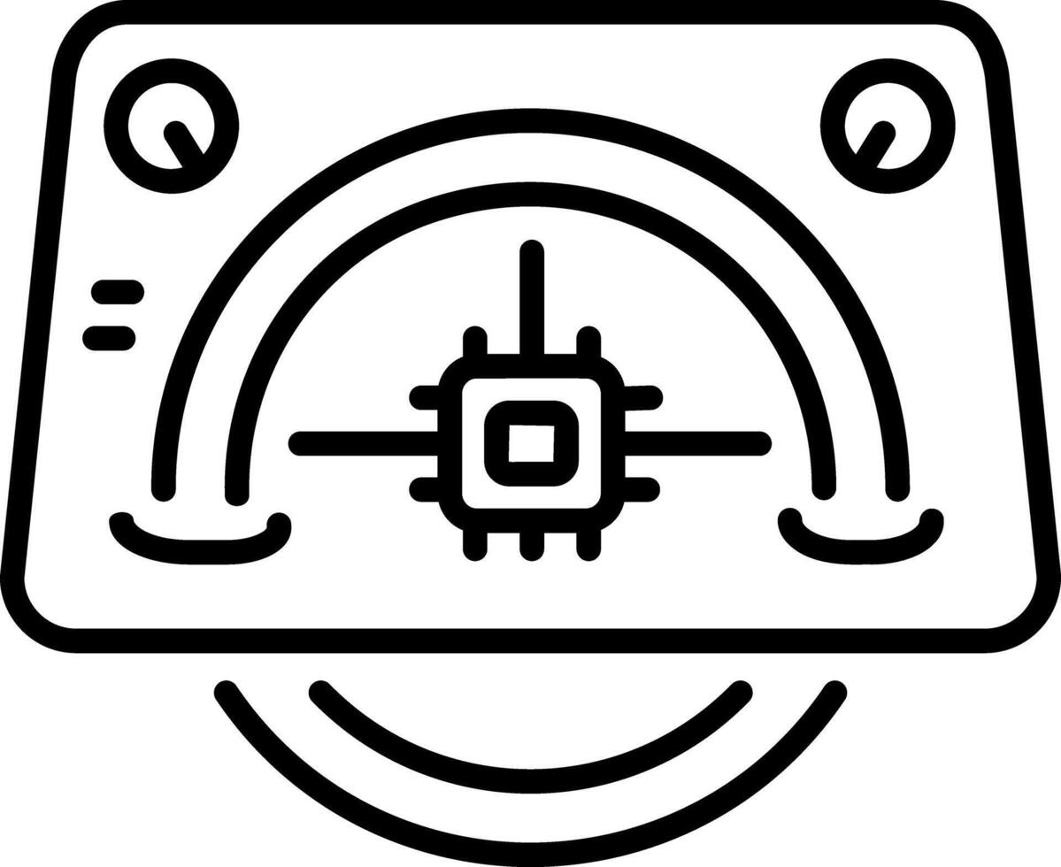 A line style icon of futuristic smart steering wheel vector