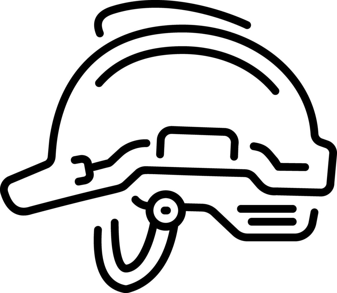A trendy line style icon of safety helmet vector