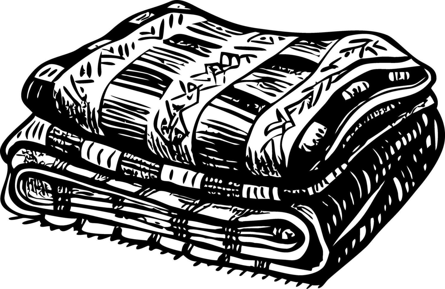 A vintage illustration showing cozy blanket vector
