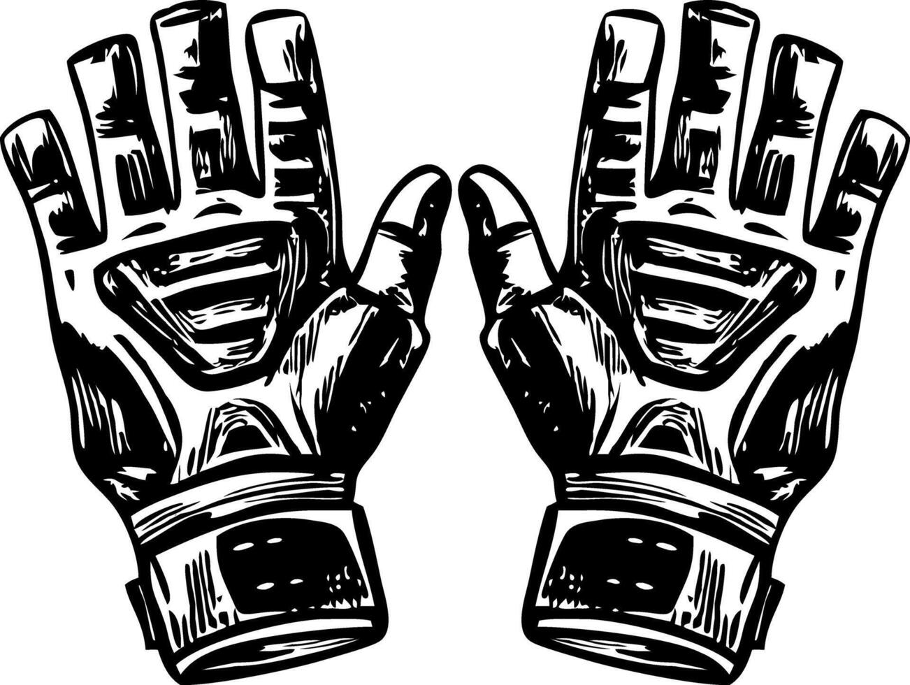 A vintage style illustration of fingerless gloves vector