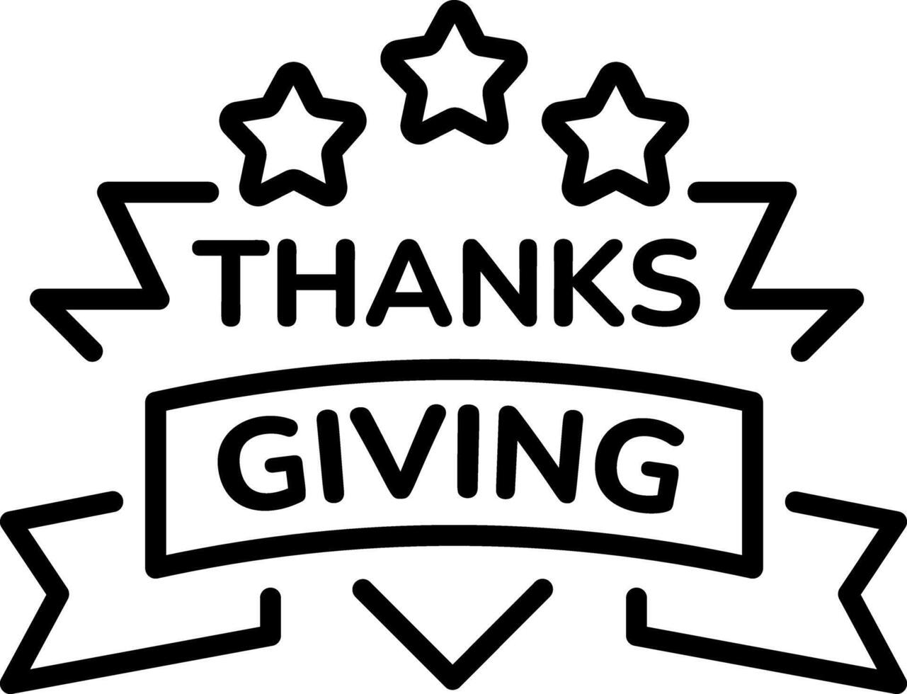 An outline style icon of thanksgiving banner vector