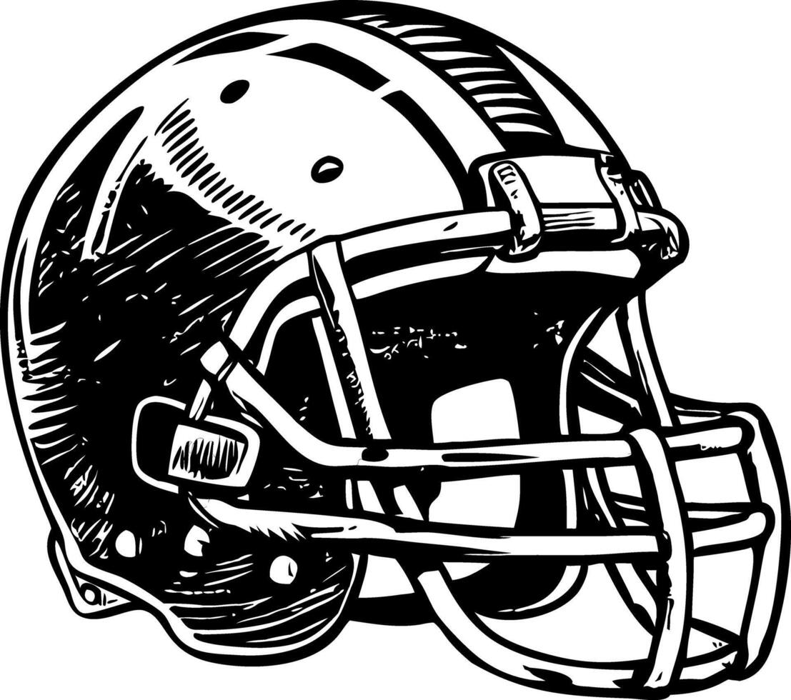 A vintage style illustration of football helmet vector