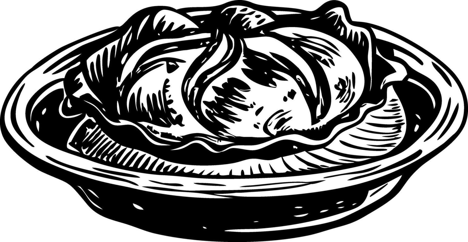 A vintage style illustration depicting christmas dish vector