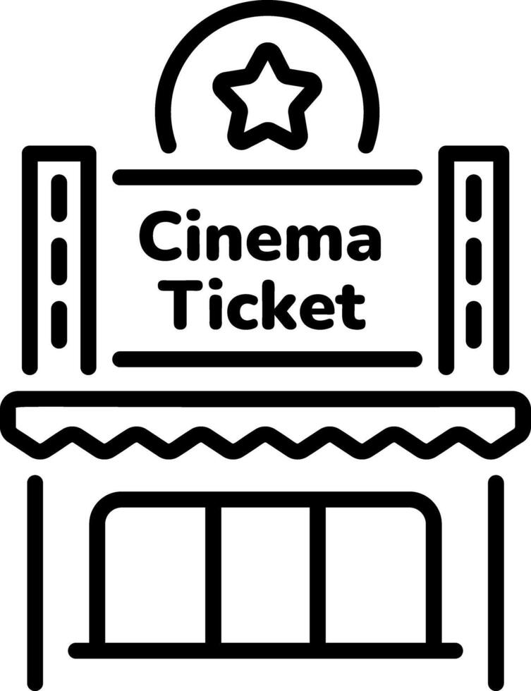 A trendy line style icon of ticket booth vector