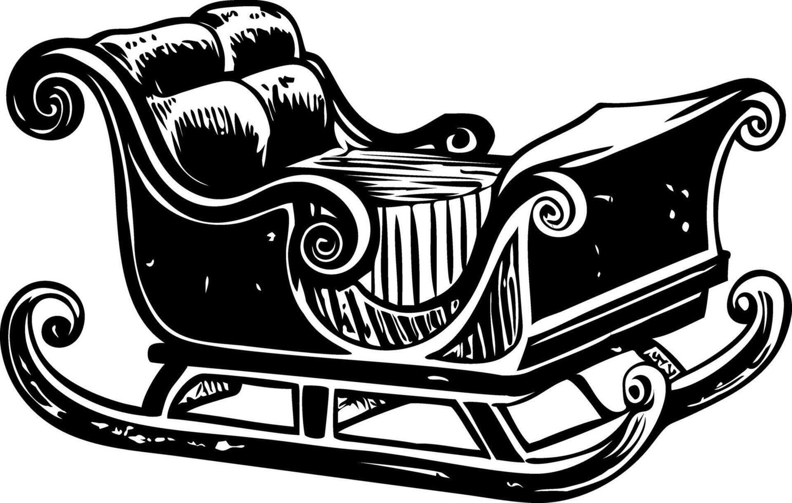 A vintage style illustration showing holiday sleigh vector