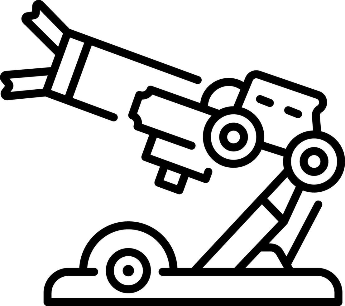 A line style icon of a robot machine vector