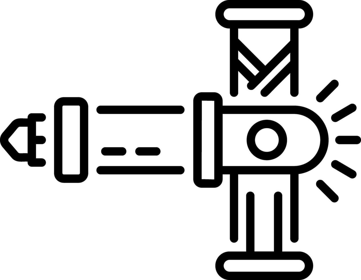 A line style icon of lightsaber weapon vector