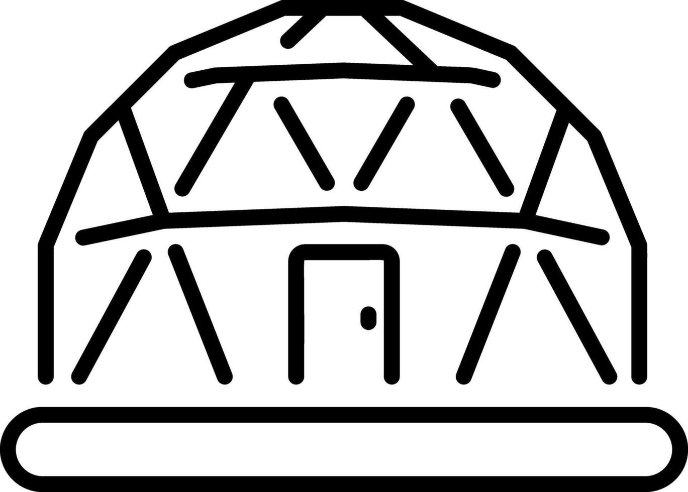 A linear icon showing gravity dome concept vector
