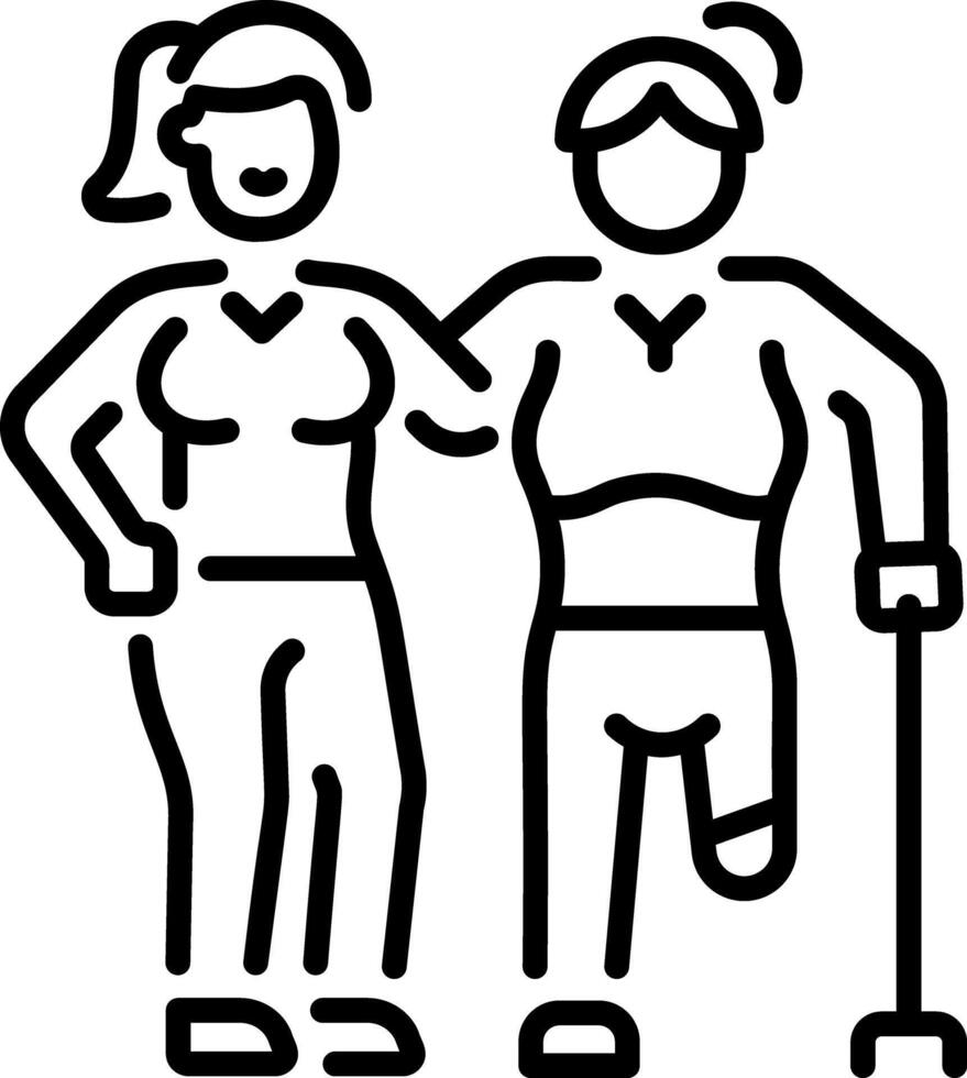 A line style icon of injured help vector