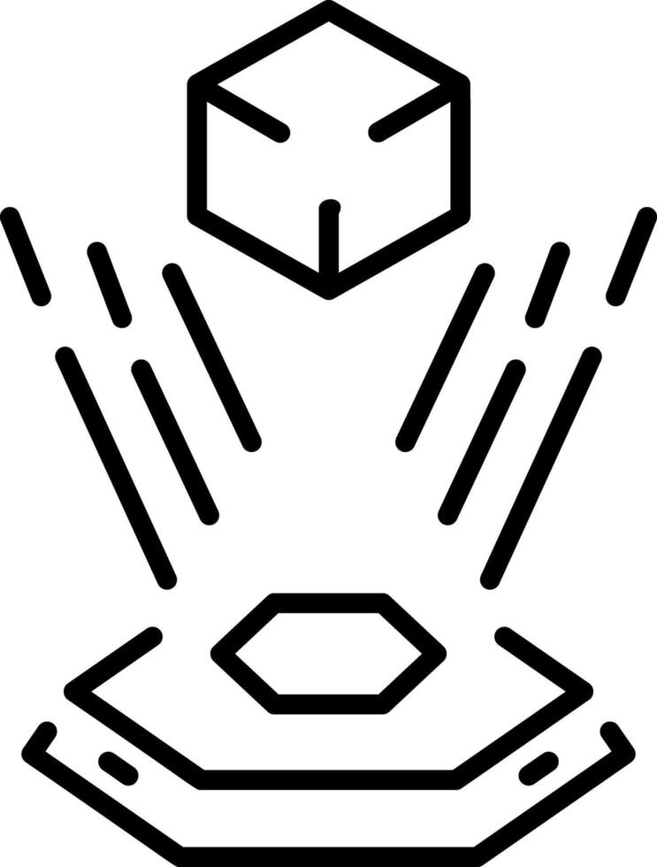 A linear style icon of 3d hologram projection vector