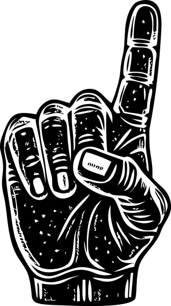 A sketchy style illustration of foam finger vector