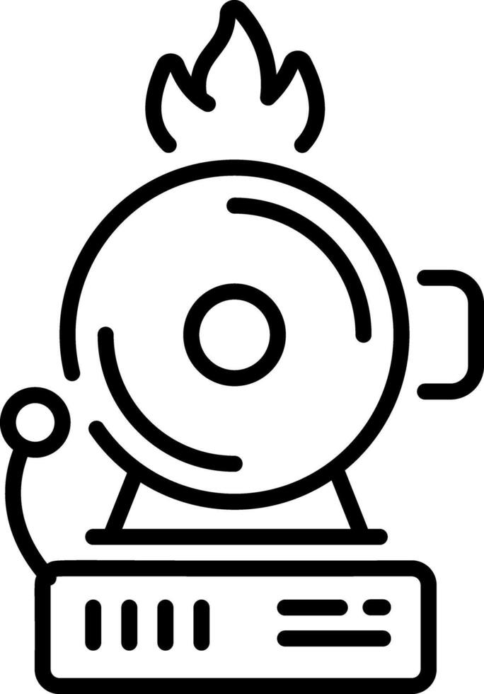 An outline style icon of fire alarm vector