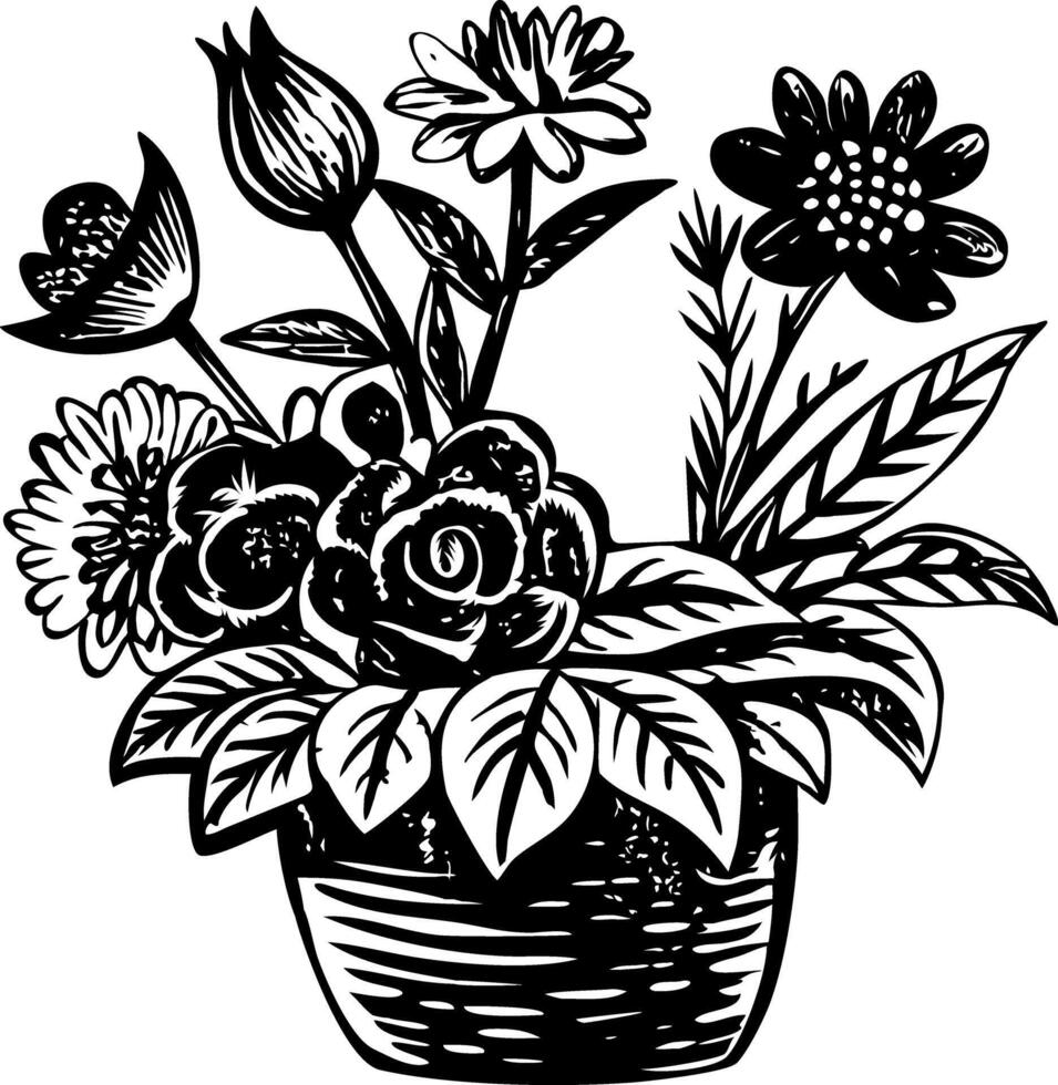 A vintage illustration showing floral centrepiece vector