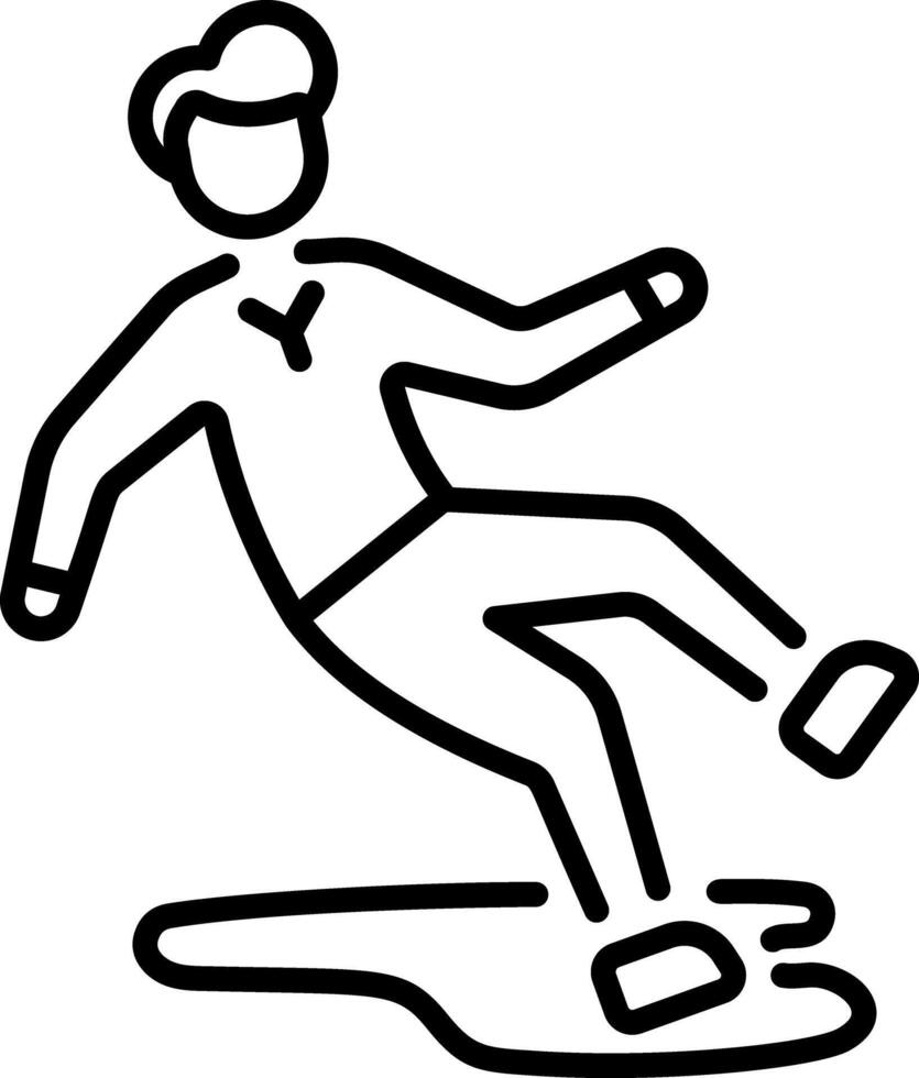 An outline style icon of slippery vector