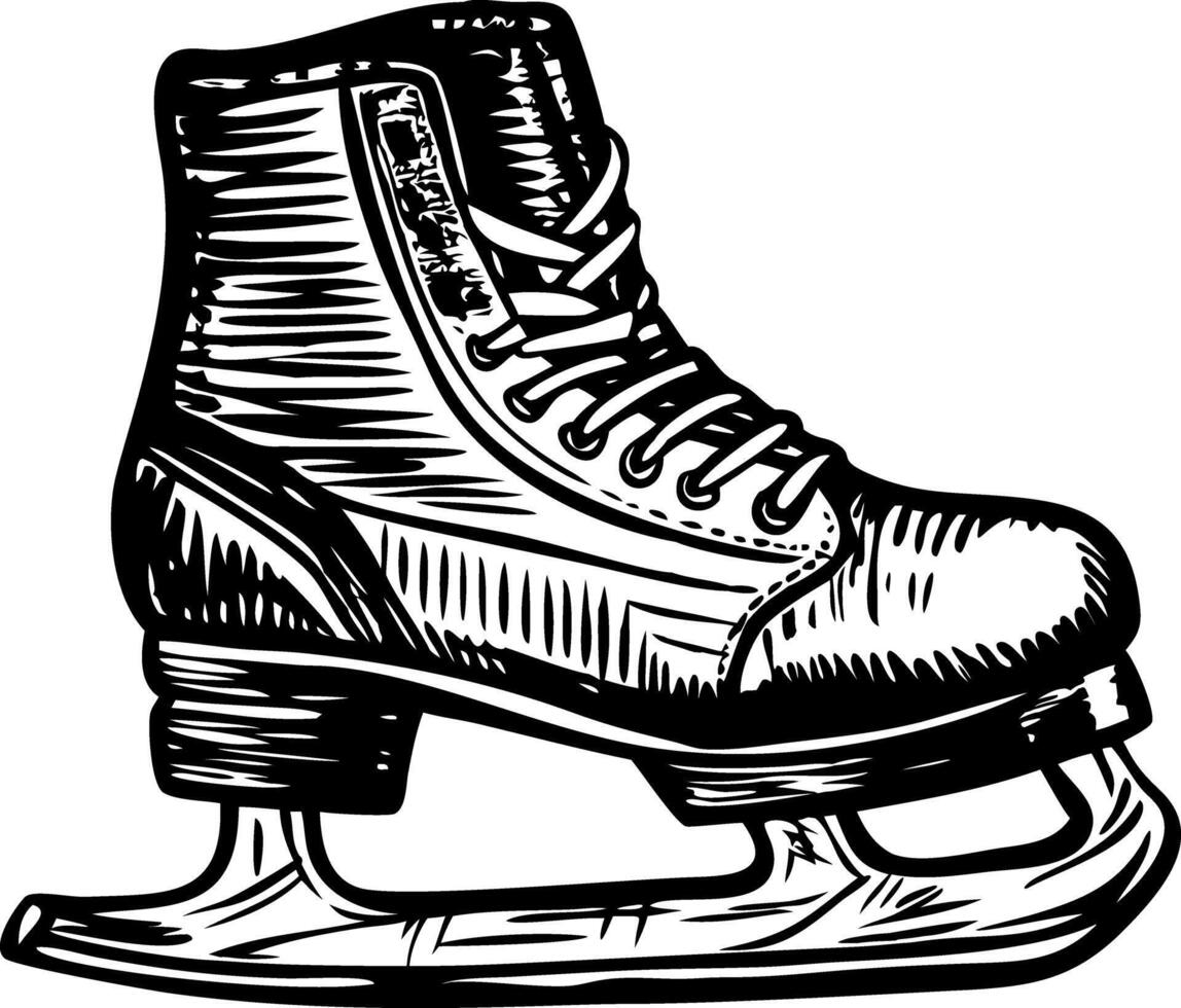 A sketchy style illustration of ice skates vector